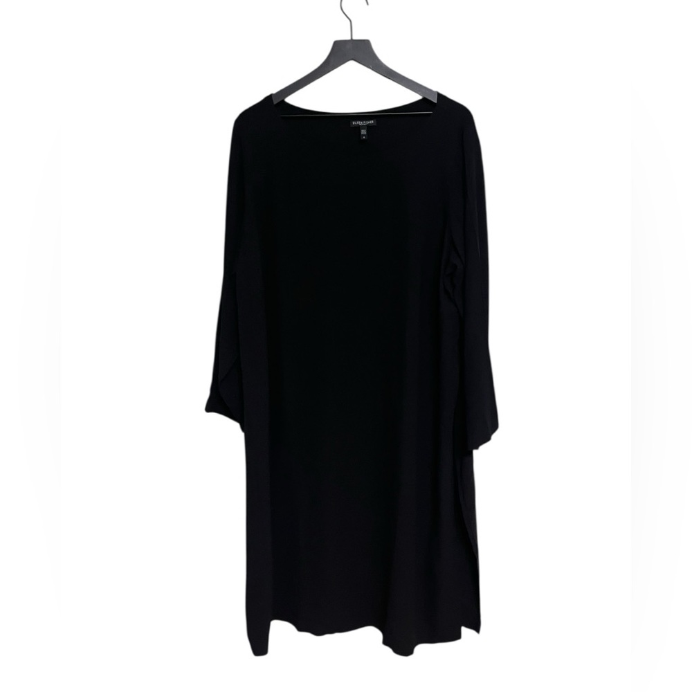 Eileen Fisher Classic Black Silk shift tunic style Dress size XL - Picture 1 of 15